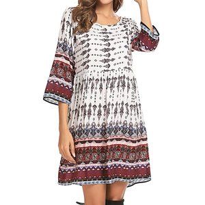NWT Meanor Boho Empire Waist Pleated Midi Dress